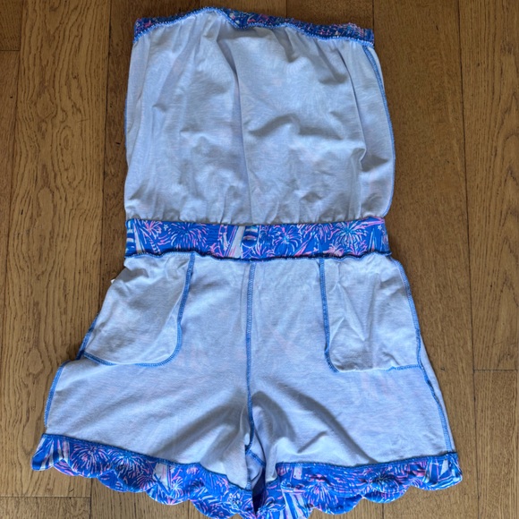 Lilly Pulitzer Jace Strapless Romper SZ S Boca Blue Its A Sailabration - Picture 9 of 14